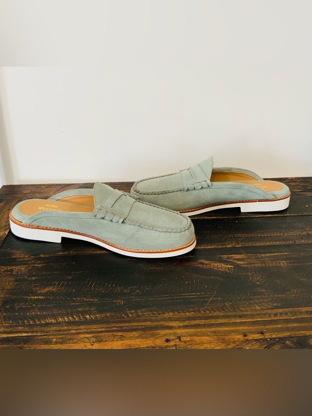 G.H. Bass & Co. Weejuns Larson Suede Eva Slides Loafer Mules Sz 13 D